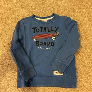 Life Is Good Kids Totally Board Blue Sweatshirt